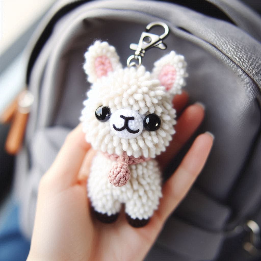 Amigurumi Alpaca Keychain