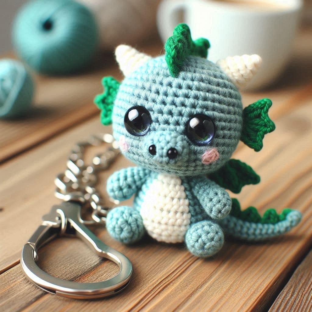 Crochet Baby Dragon Keychain