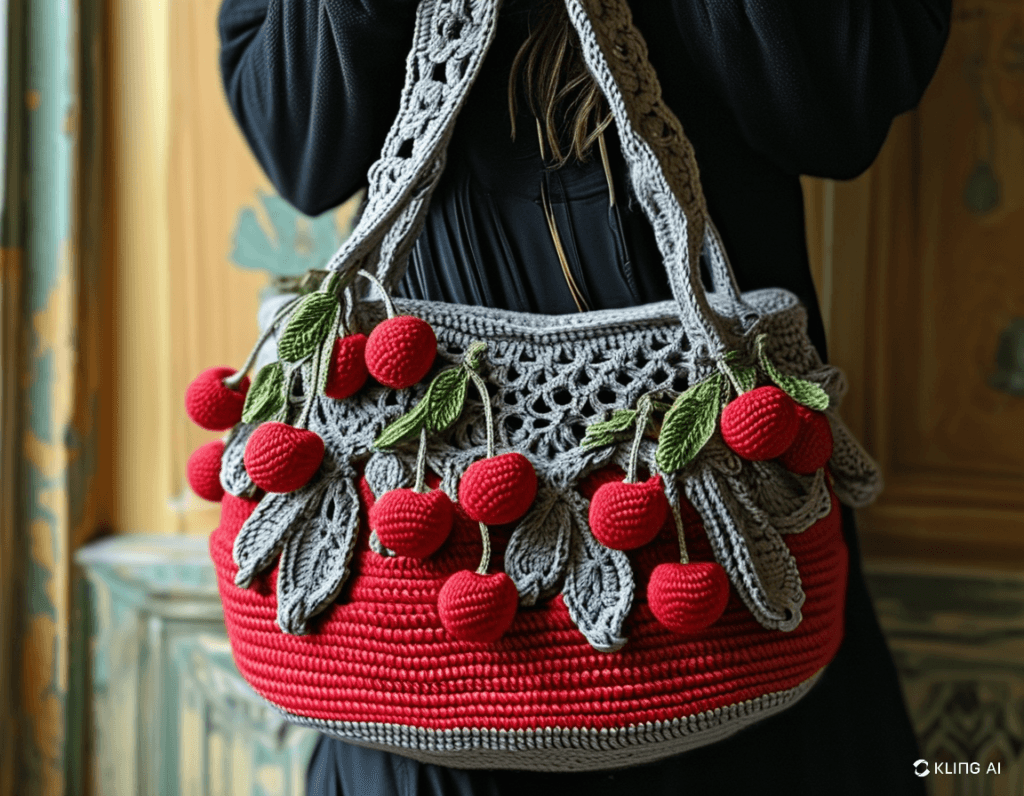 Crochet Cherry Bag