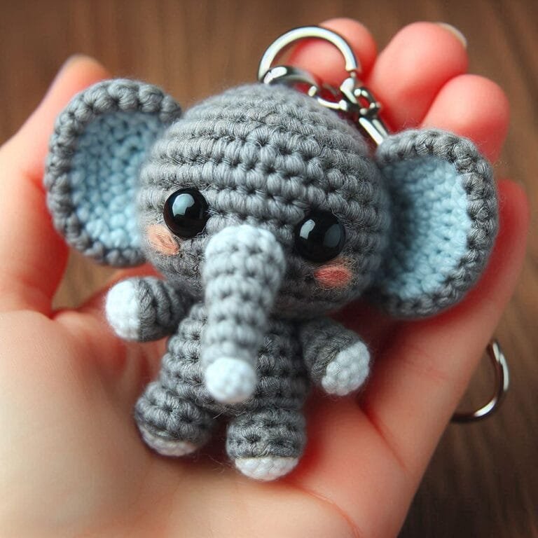 Crochet Amigurumi Elephant Keychain Pattern