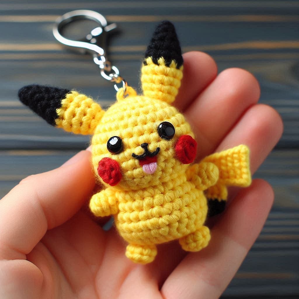 Crochet Pikachu Keychain Tutorial