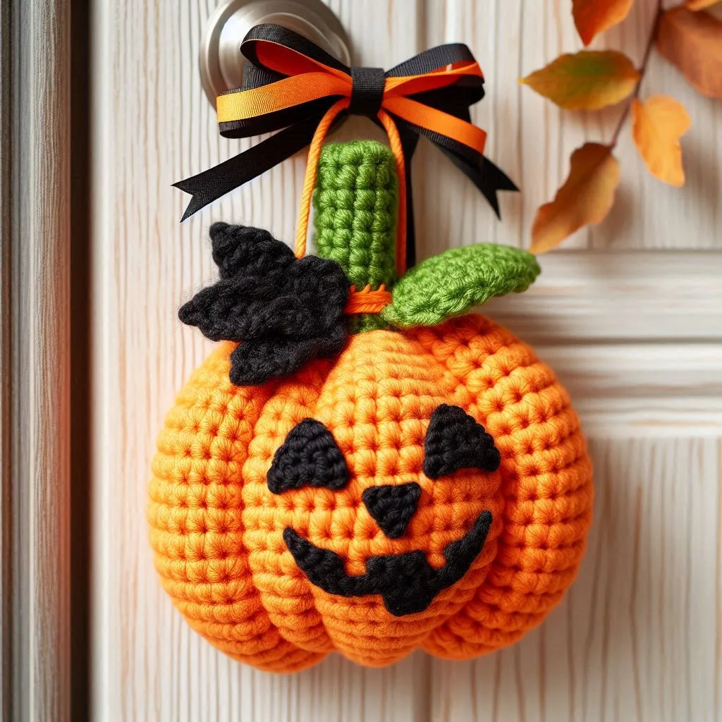 Crochet Pumpkin Door Hanger
