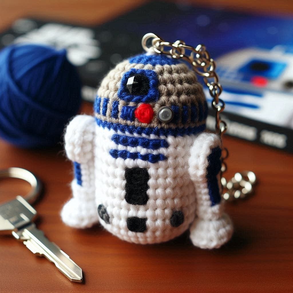 Crochet R2-D2 Keychain Pattern