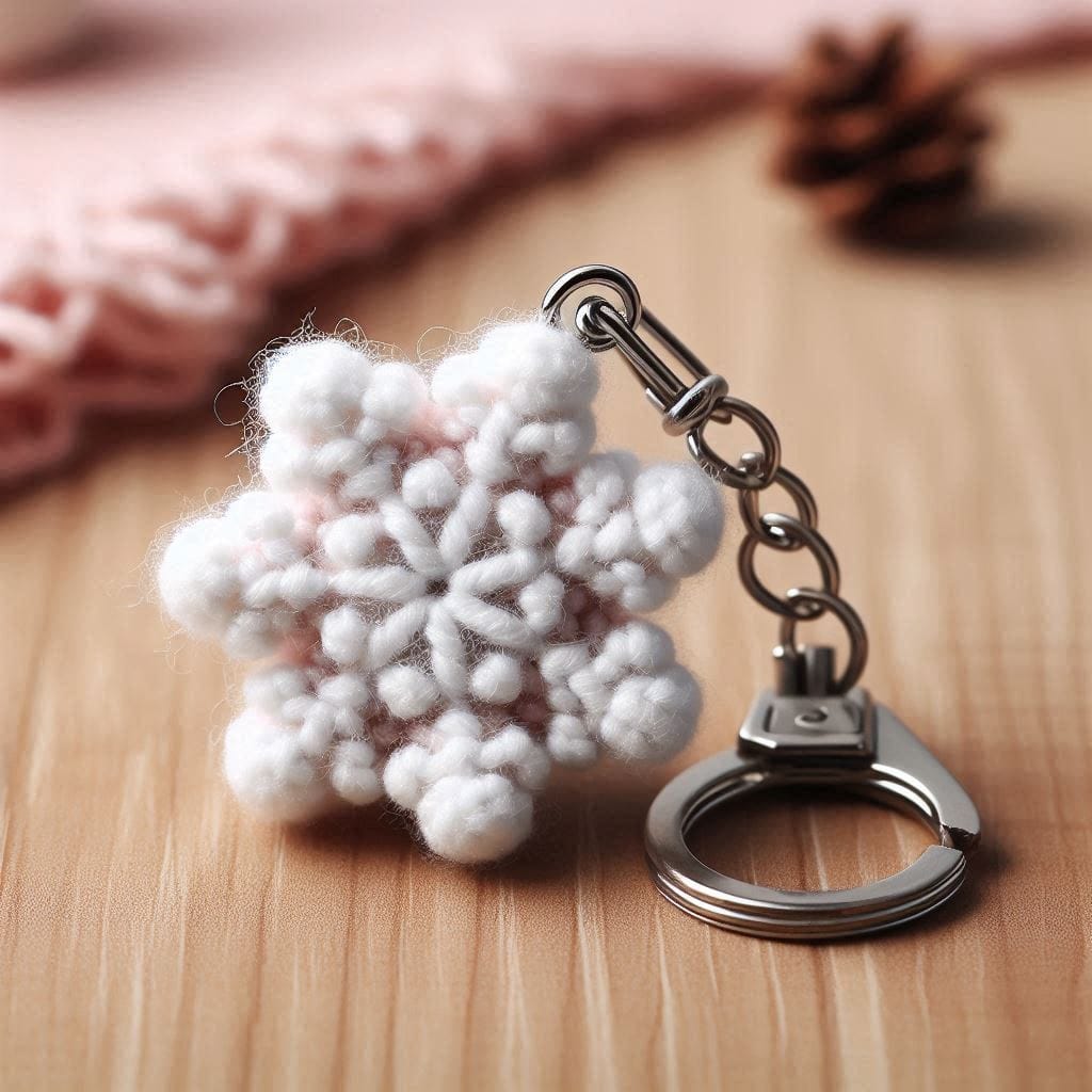 Crochet Snowflake Keychain
