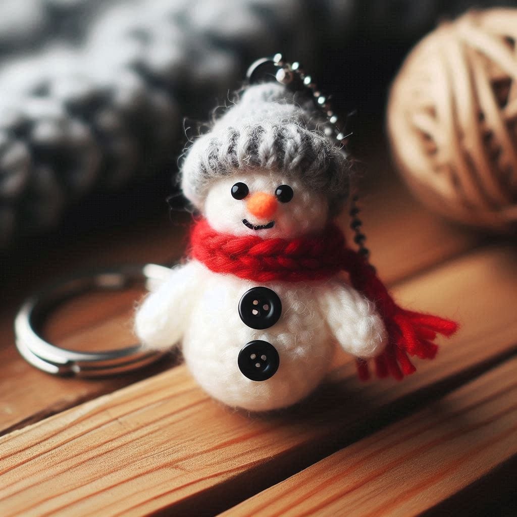 Crochet Snowman Keychain Pattern
