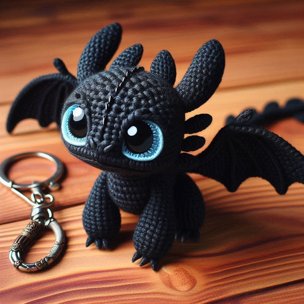 Crochet Toothless Keychain