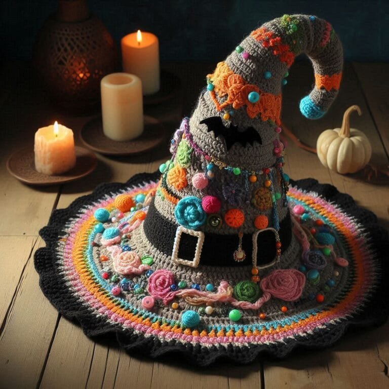 Crochet Witch Hat Pattern for Halloween Decor