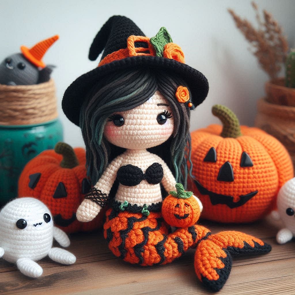 Halloween Mermaid Witch Crochet