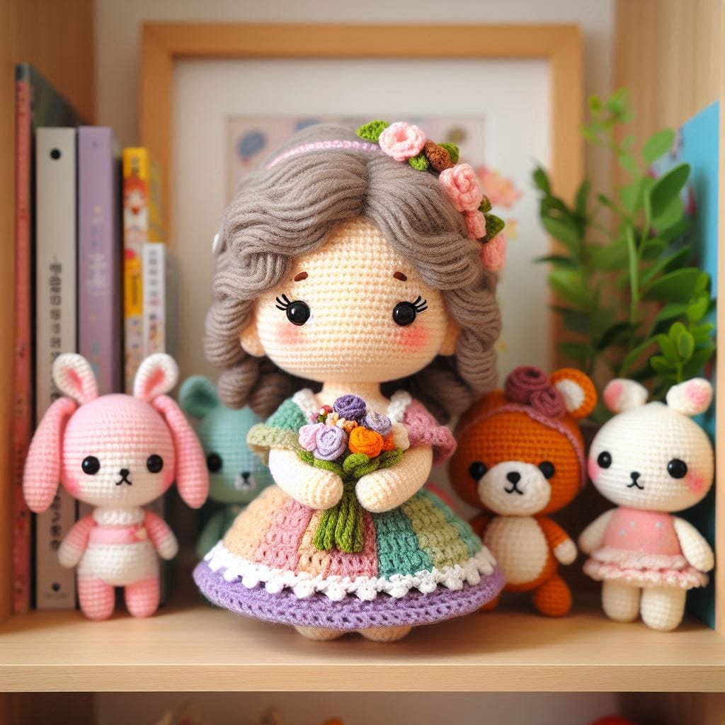 Crochet Amigurumi Flower Doll