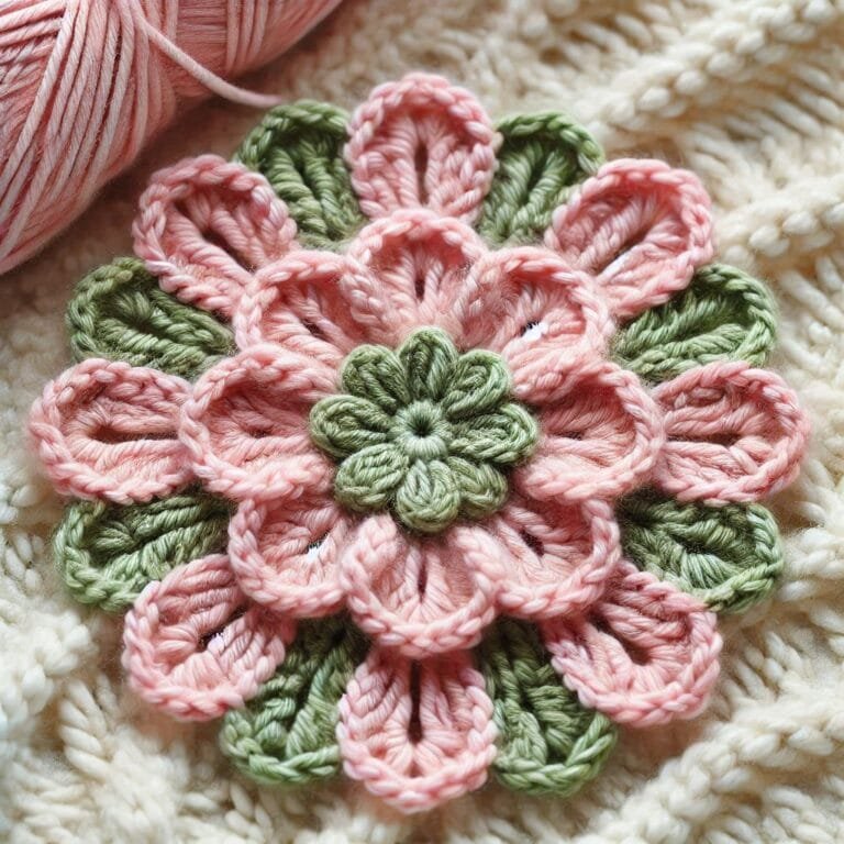 crocheted-flower-motif-with-3d-petalswith-3d-petals