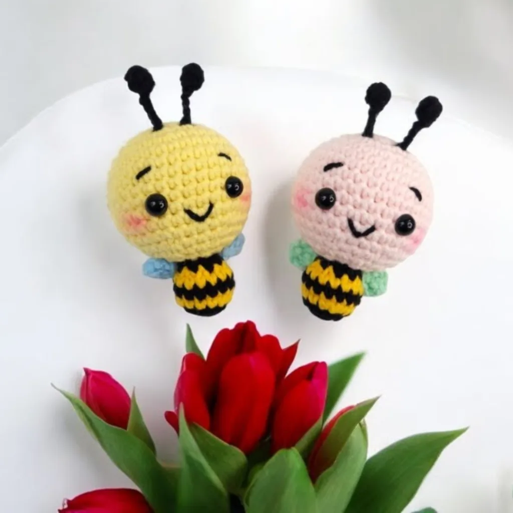 Crochet Bee Keychain